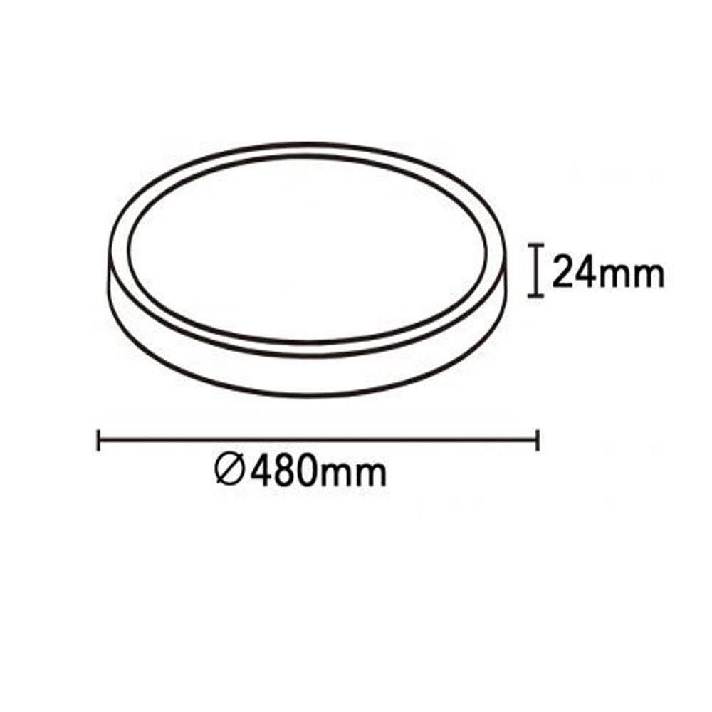 Trade Shop - Plafoniera A Led Slim 36w Ip40 Con Tecnologia Cct Da 6500k A 2700k Con Switch Lv480-3c - Bianco