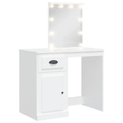 Toeletta | Tavolo da Trucco con Luci LED Bianca 90x42x132,5 cm