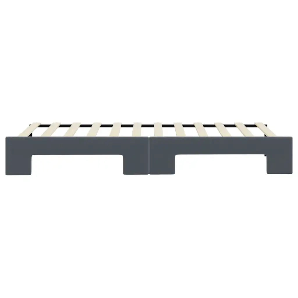 Divano Letto con Letto Estraibile Grigio Scuro 80x200cm Velluto