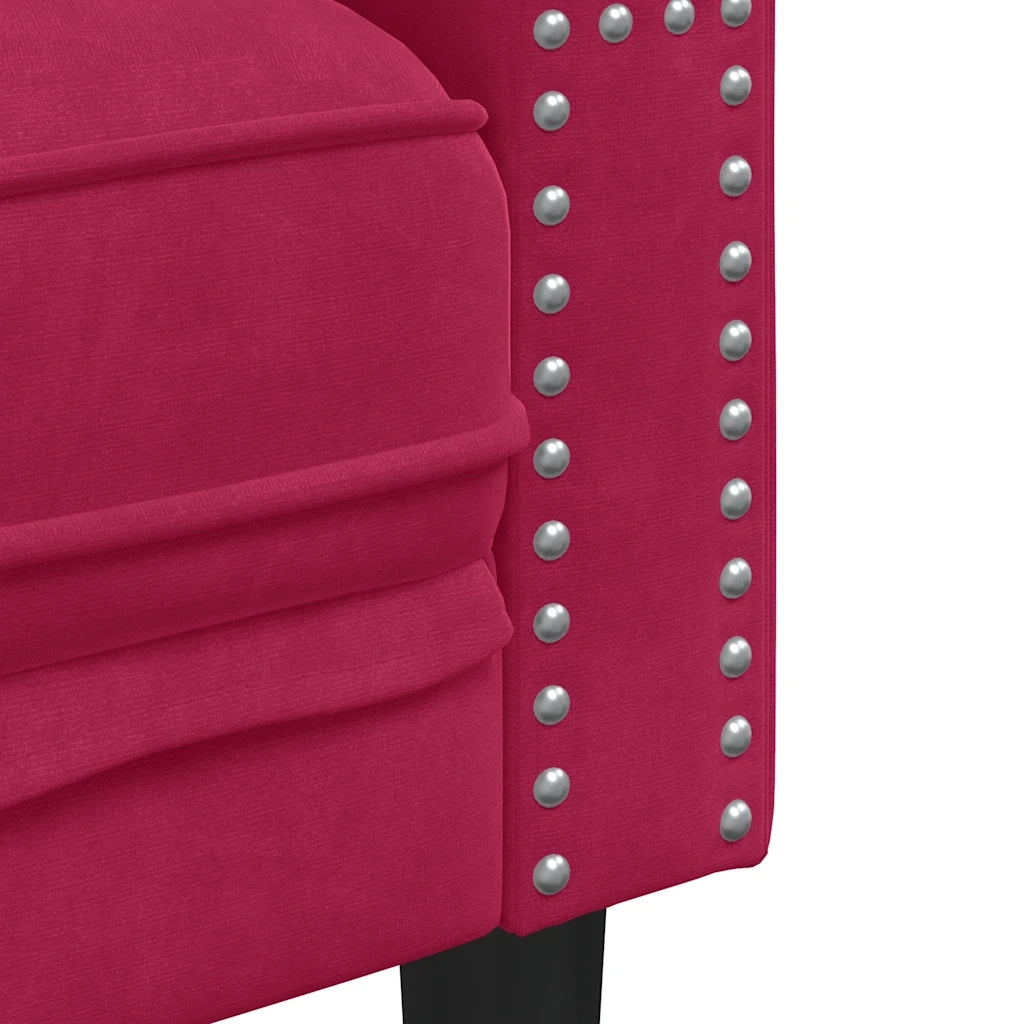 Poltrona | Sedia Relax Chesterfield Rosso Vino in Velluto