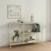 Consolle Vaprio, Tavolo multiuso, Mobiletto d'appoggio, Scrivania da corridoio, 120x30 h80 cm, Panna