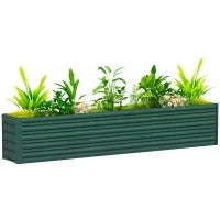 Letto per Orto a Fondo Aperto con Bordi Arrotondati in Acciaio Zincato, 240x40x45 cm, Verde