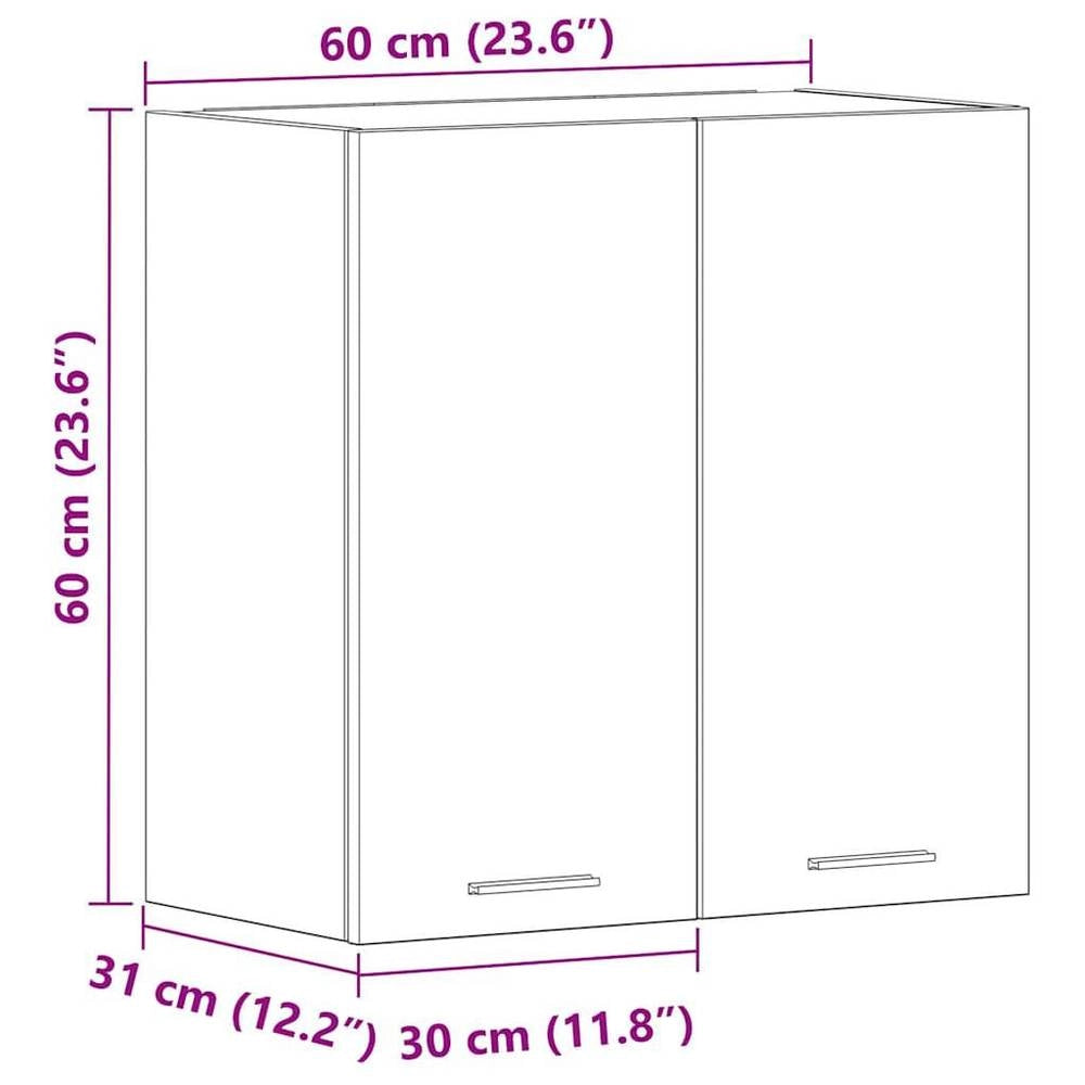Lyon Wall Cabinet, Smoked Oak, 60x31x60 Cm, Engineered Wood