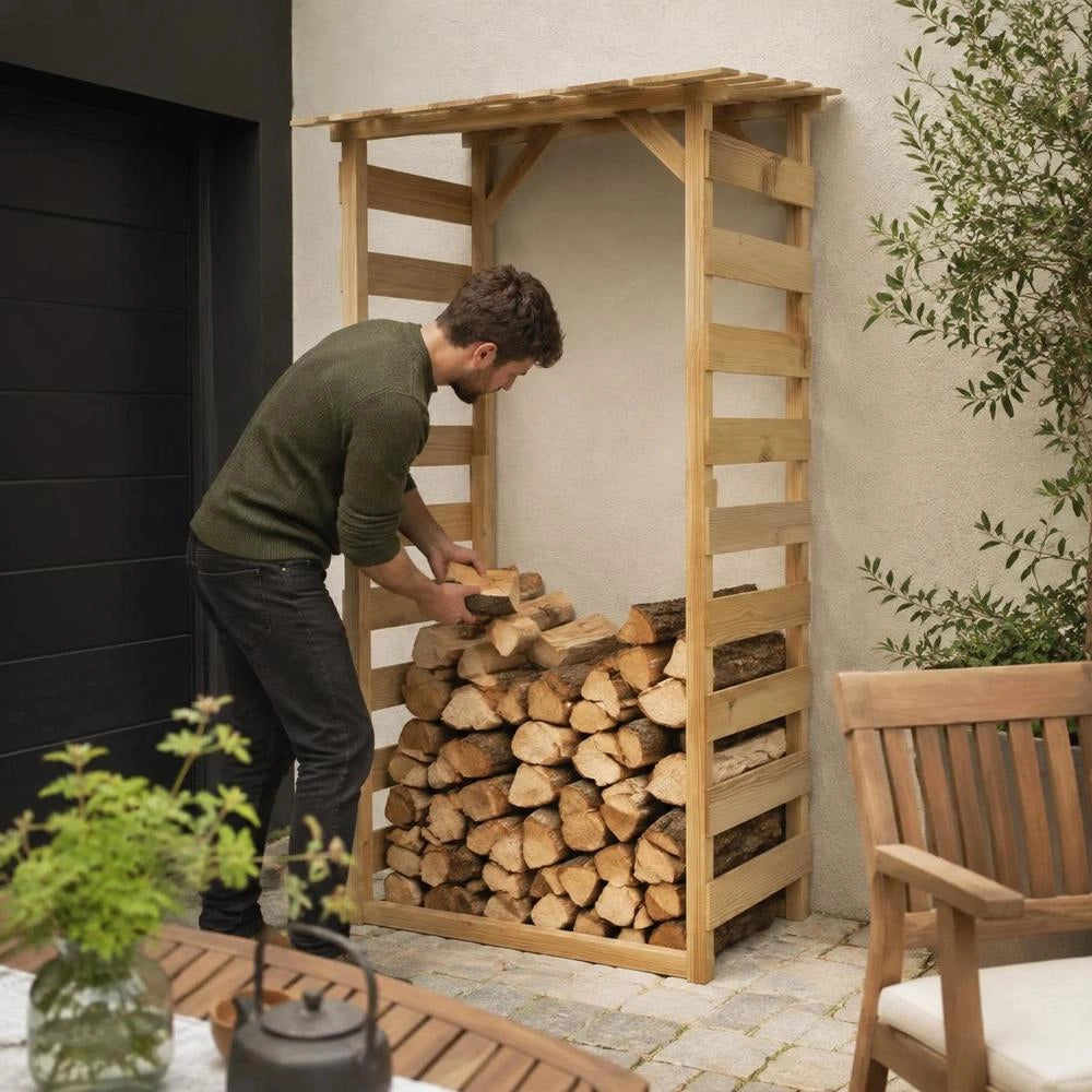 Pergola With Roof 100x90x200 Cm Impregnated Pine Wood