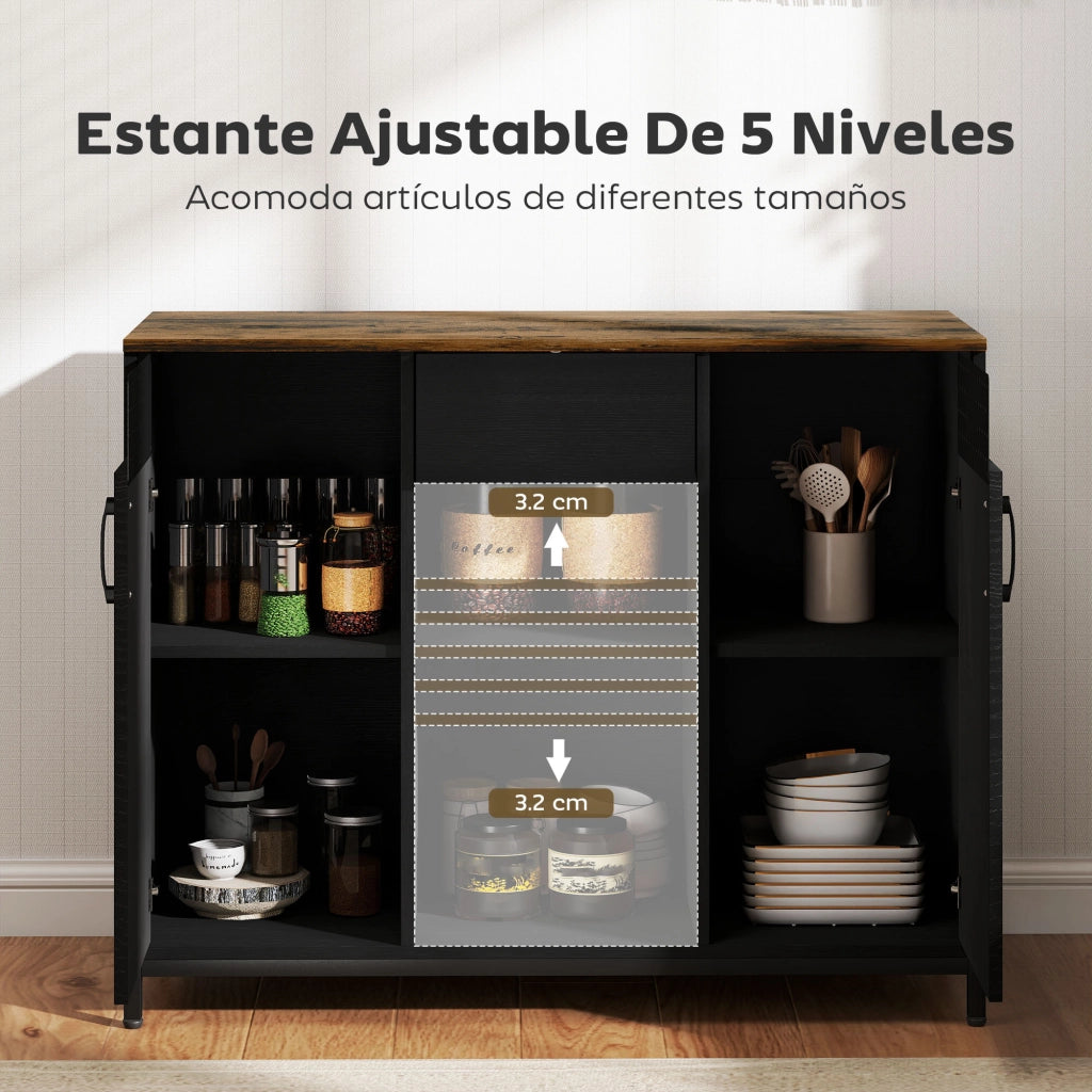 Mobile Contenitore ¨C Xylo ¨C 2 Ante 1 Cassetto Nero 100x40x80 cm