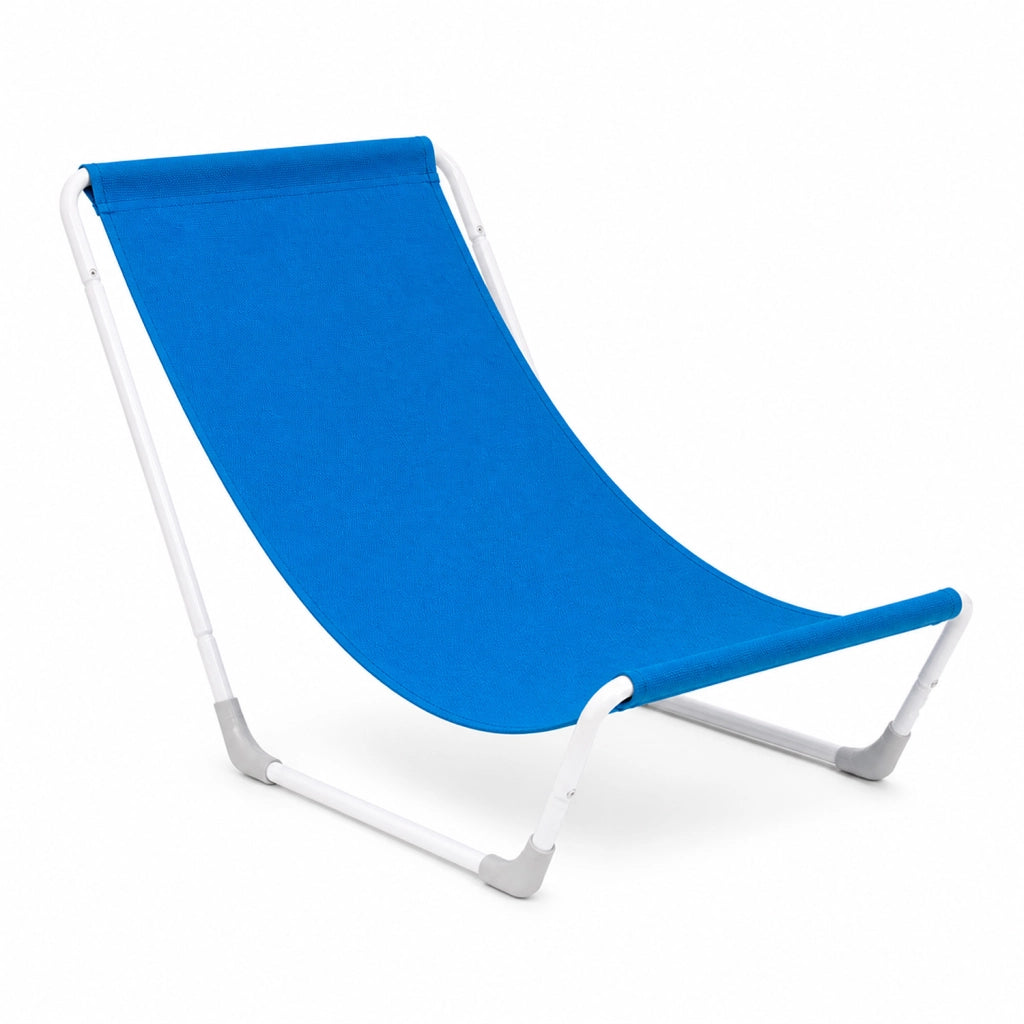 Sedia Sdraio Pieghevole Ergonomica Con Struttura In Acciaio E Tessuto Poliestere Impermeabile Dotata Di Sacca Con Tracolla Per Spiaggia Piscina Campeggio Giardino Relax Outdoor 95 X 60 X 40 Cm Blu