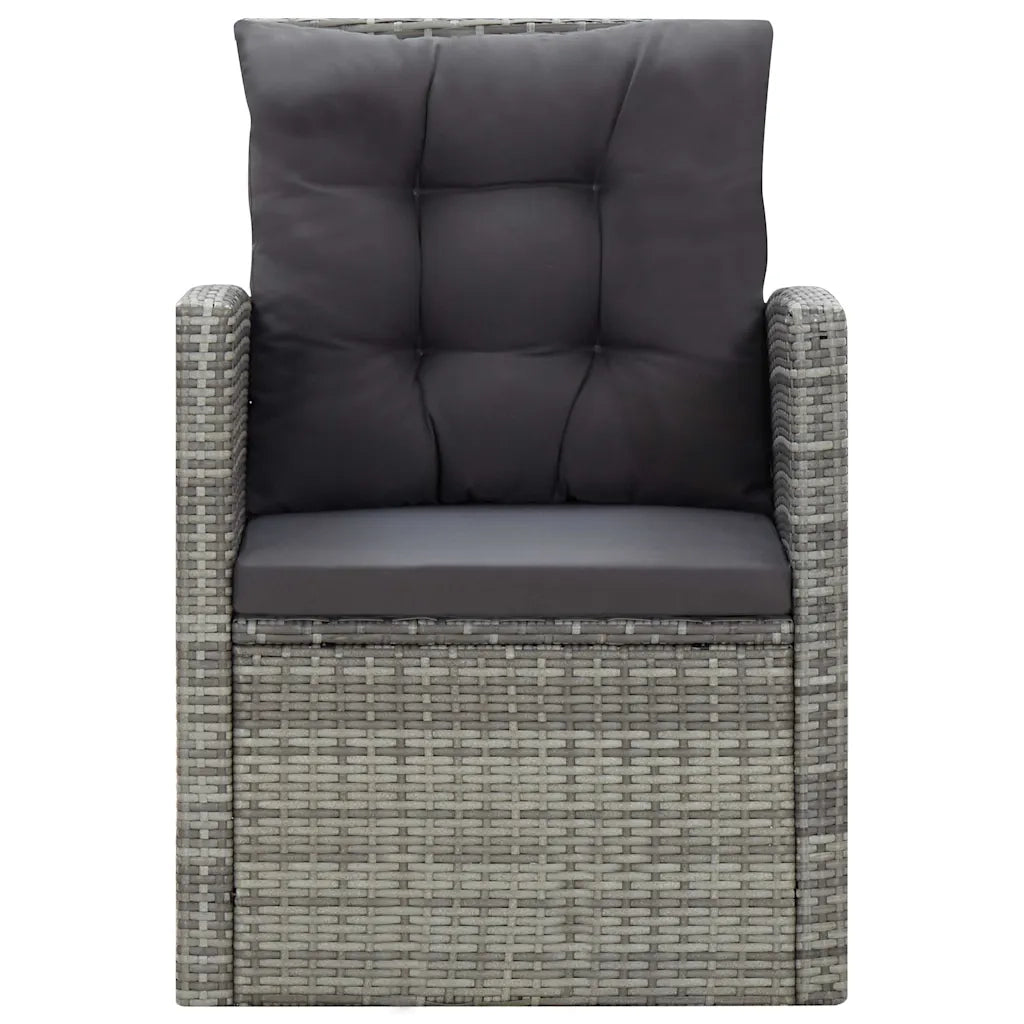 Set da Pranzo da Giardino 5 pz con Cuscini in Polyrattan Grigio 46115