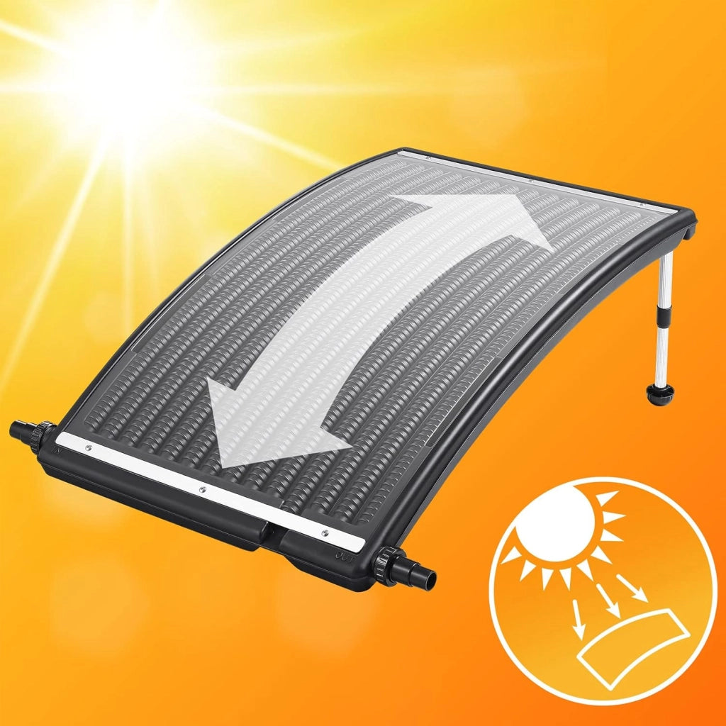 ® 2X Pannello Solare Termico Curvo da Piscina 112x55x14cm per 10000 L/h Tubo 32/38mm Regolabile Riscaldamento
