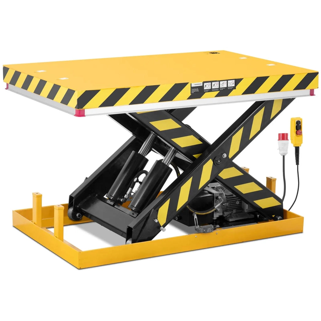 Tavolo elevatore elettrico professionale 380 volt 2000 kg acciaio giallo 14_0010061