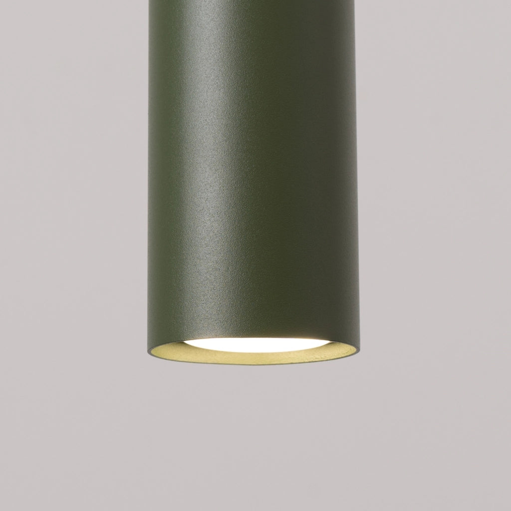Lampada a sospensione moderna verde oliva tubo 30cm GU10