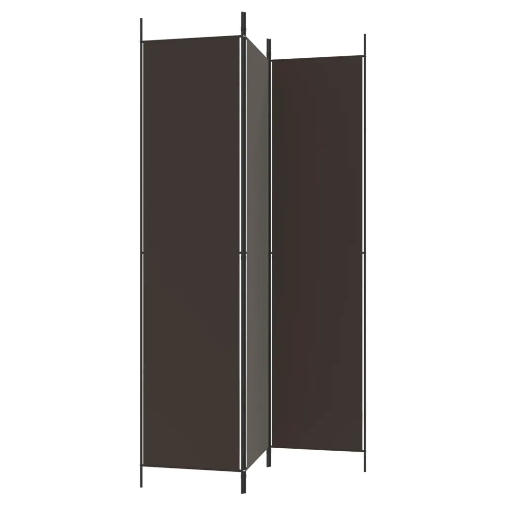 Divisorio a 3 Pannelli Marrone 150x220 cm in Tessuto 350195