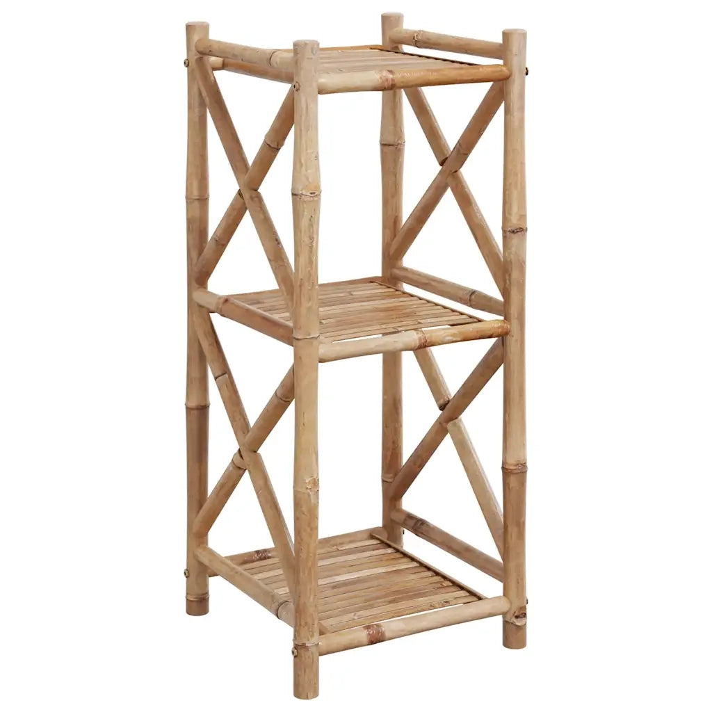 Scaffale a 3 Piani Quadrati in Legno di Bamb¨´ CFW8678405