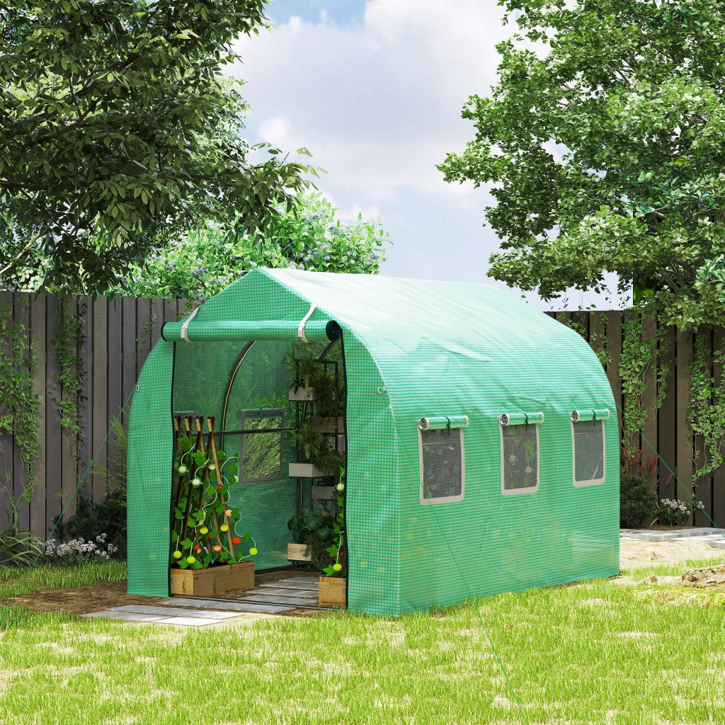 Serra Tunnel 3x2x2 m ¨C zephmum ¨C 6 Finestre a Reticolo e Porta per Giardino Verde