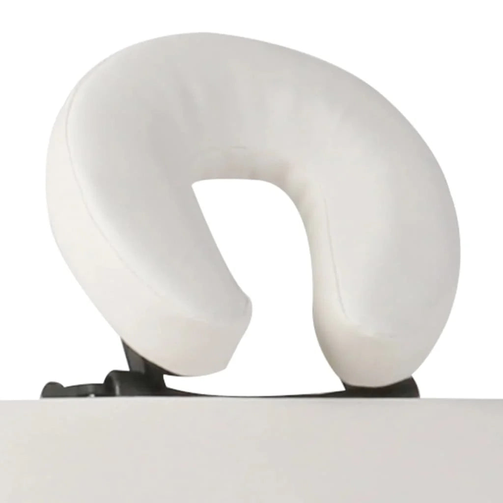 Lettino da massaggio pieghevole a 4 sezioni con struttura in legno bianco crema 02_0001878
