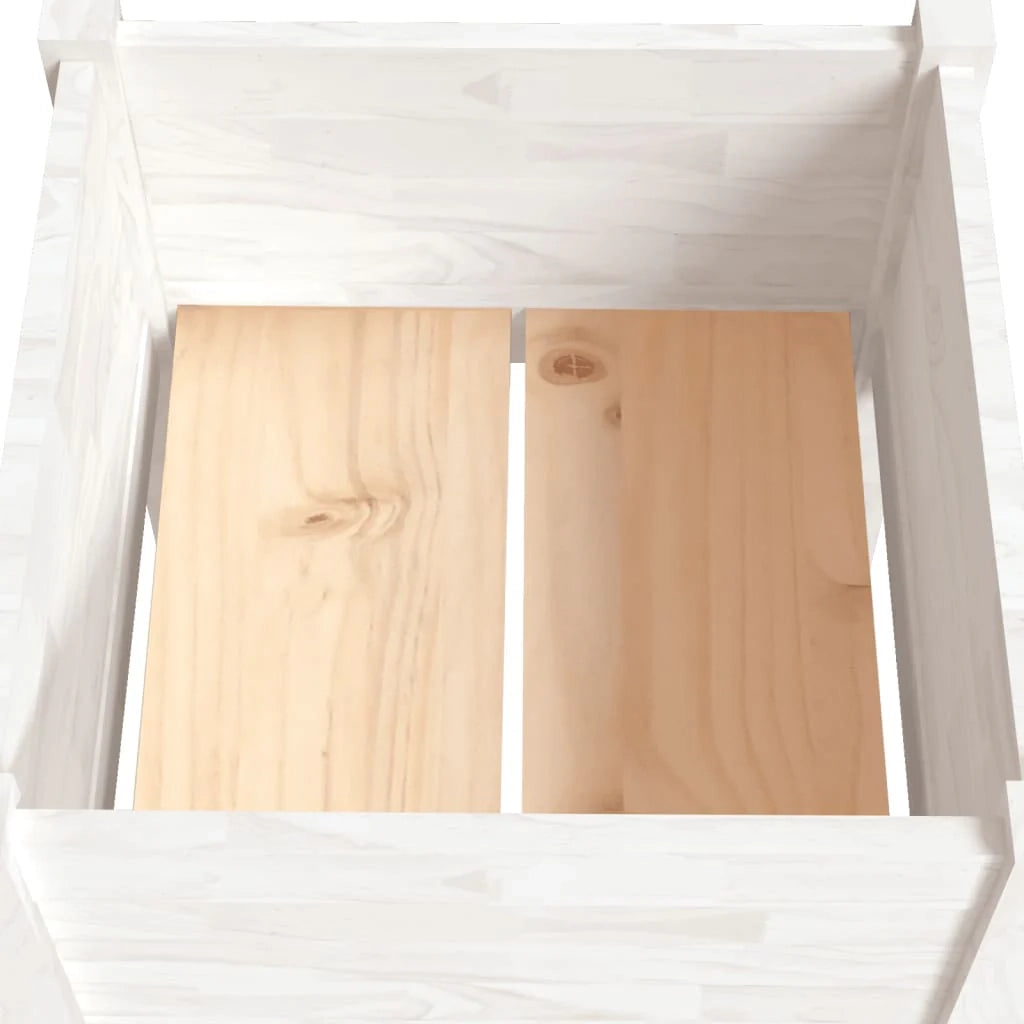 Fioriera aiuola rialzata fioriera aiuola giardino terrazza set da 2 50 x 50 x 70 cm legno di pino massiccio bianco 02_0038994
