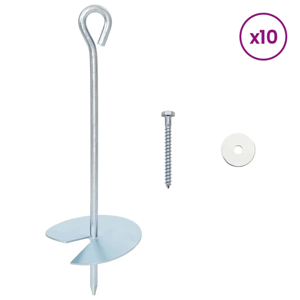 Ancora per Terra 10 pcs Argento Ø10 x 30 cm