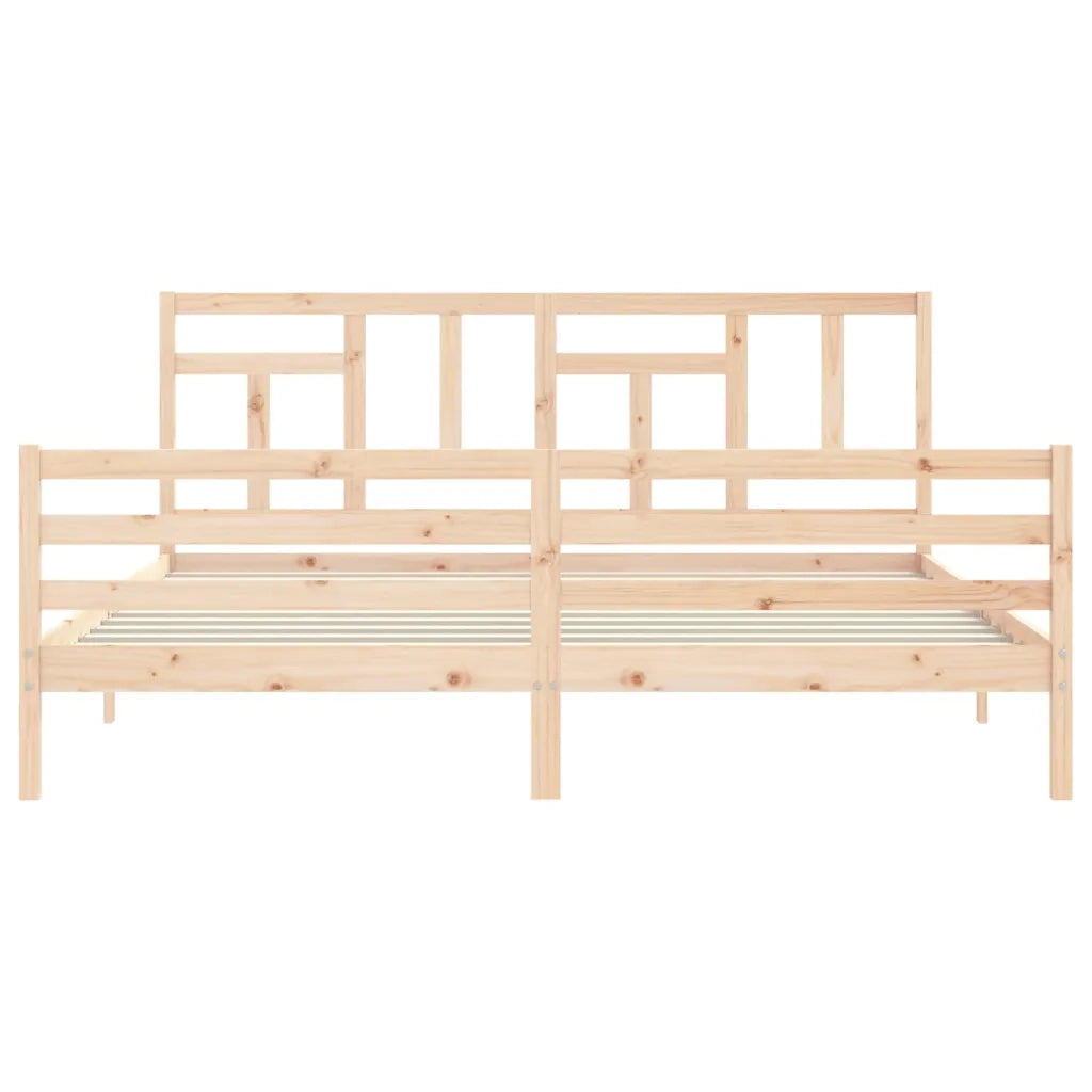 Giroletto con Testiera-Struttura Letto con testiera 200x200 cm in Legno Massello 541987