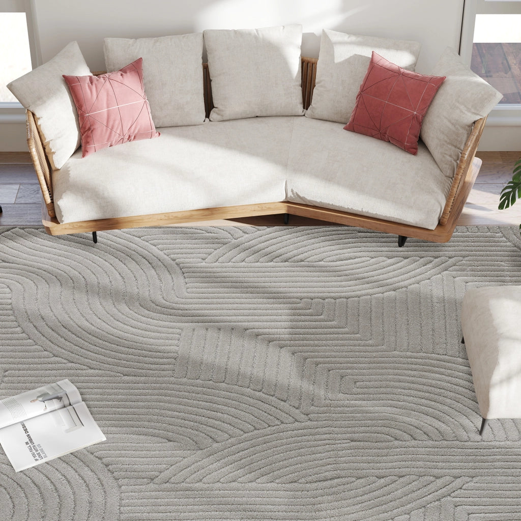 Tappeto Moderno 230x160 cm ¨C zephmum ¨C Grigio Pelo Corto Antiscivolo