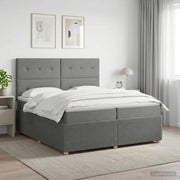 Letto box spring con materasso Grigio Scuro 200 x 200 cm 3454474