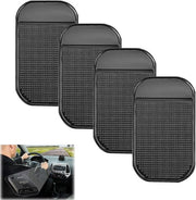 Pacchetto di 4 mattonelle antiscivolo per autodashboards, adesive, mattonelle antiscivolo, mattonelle adesive, mattonelle magiche per dispositivi mobili, supporti per occhiali da sole, supporti per smartphone, chiavi, 14 x 8 cm