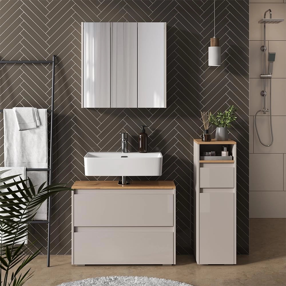 Set di mobili da bagno Majest, Cashmere/Artigianale, 3 parti