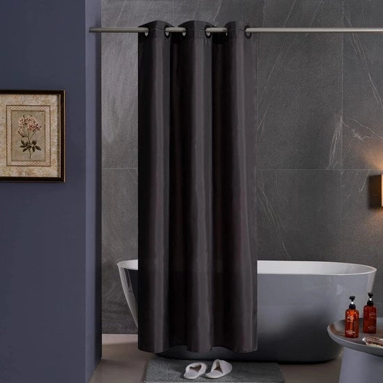 Tappeto Acquistabile per Doccia in Poliestere Impermeabile con Tessuto Lavabile per Bagno o Doccia Angolare, Grigio Scuro 200x240cm.