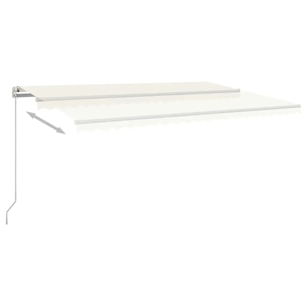 Tenda da Sole Retrattile Manuale con LED 500x300cm Crema 3068942