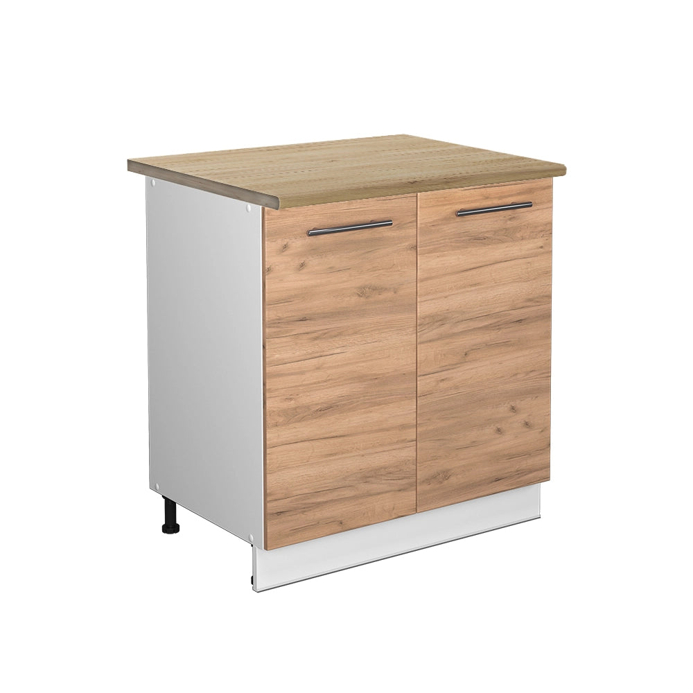 Mobile lavello cucina Fame-Line Rovere dorato/Bianco 80 cm con ripiano, PL Rovere Vicco