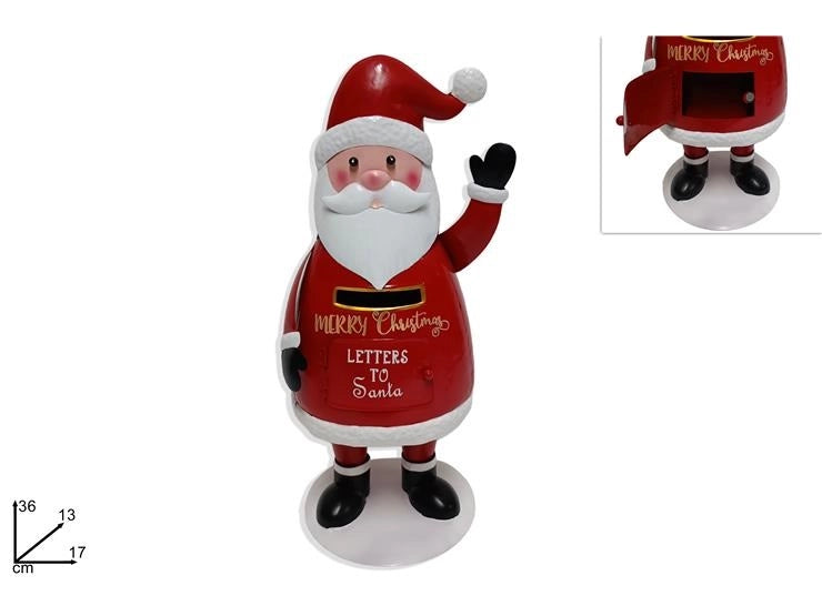 Cassetta Postale in Latta Natalizio Babbo Natale 36 x 17 cm