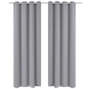 2 Pz Tende Oscuranti con Occhielli in Metallo 135x175 cm Grigiecod mxl 95056