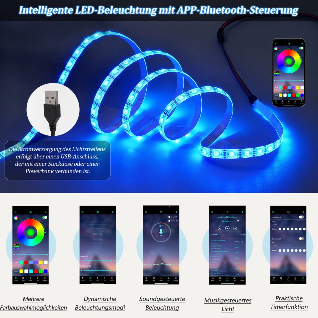 Mobile TV moderno 140 cm con LED controllabile da app; bianco lucido