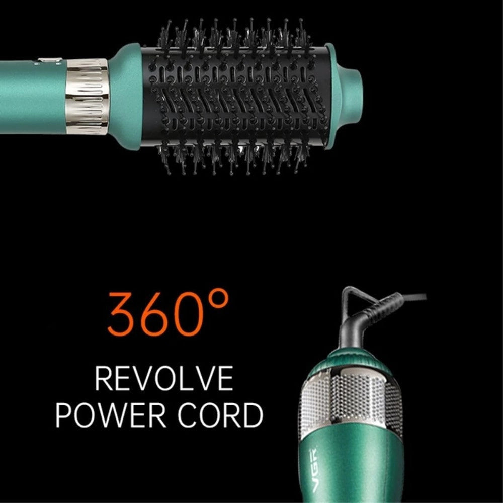Trade Shop - Spazzola Aria Calda Vgr V-493 Styler 4in1 Ionico Professionale Parrucchiere - Verde