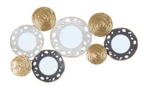 Pannello Gloty 91x4,5x54,5 cm in Ferro MDF e Specchio Multicolor