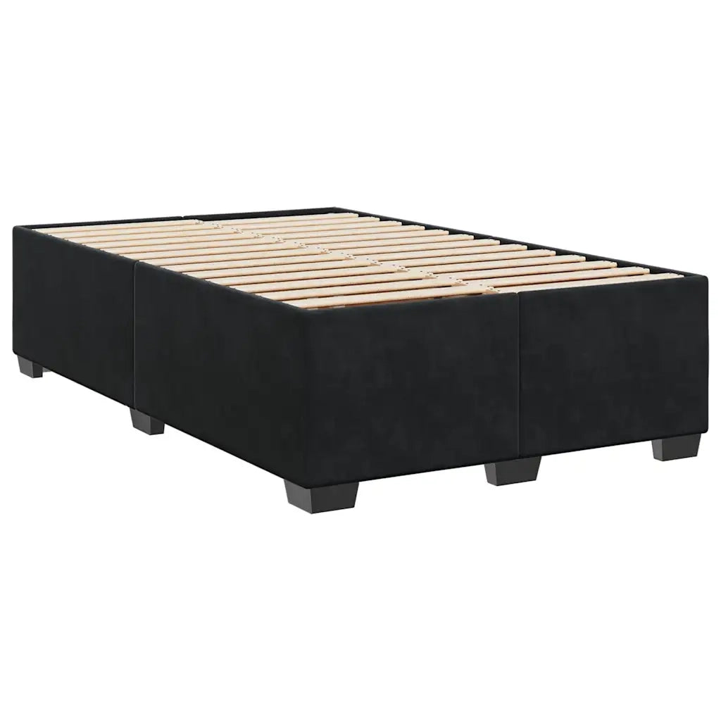 Giroletto a Molle con Materasso Nero 120x200 cm in Velluto 3288596