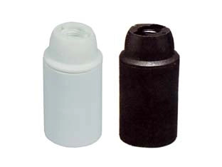 PORTALAMPADA E14 TERMOPLASTICO LISCIO- - colore bianco - 10 pezzi
