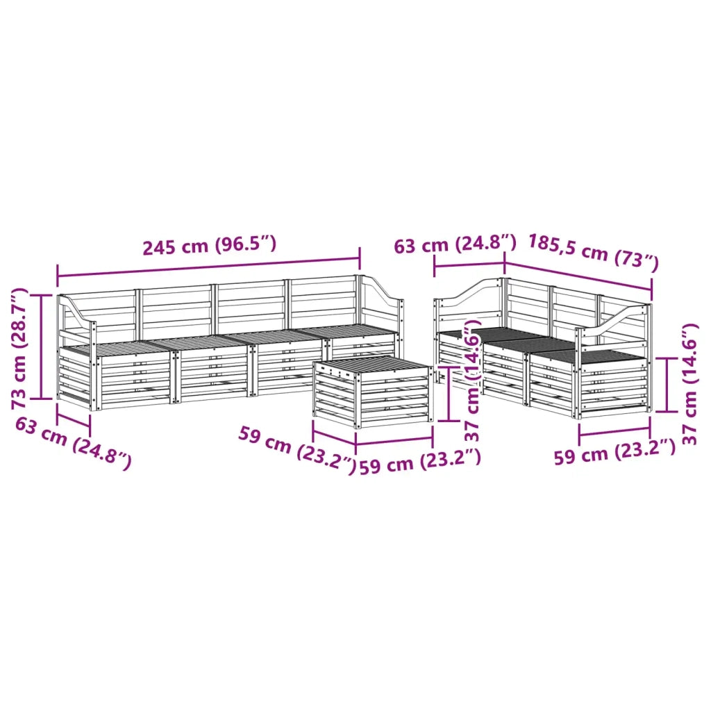 Set divani 8 pcs Naturale Legno di Acacia Massello 3374504
