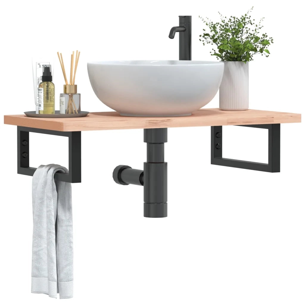 Reggimensole per Lavabo 2 pz Nere Rettangolari in Acciaio 4007270