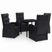 Set da pranzo da esterno nero da 5 pezzi con cuscini 02_0014158