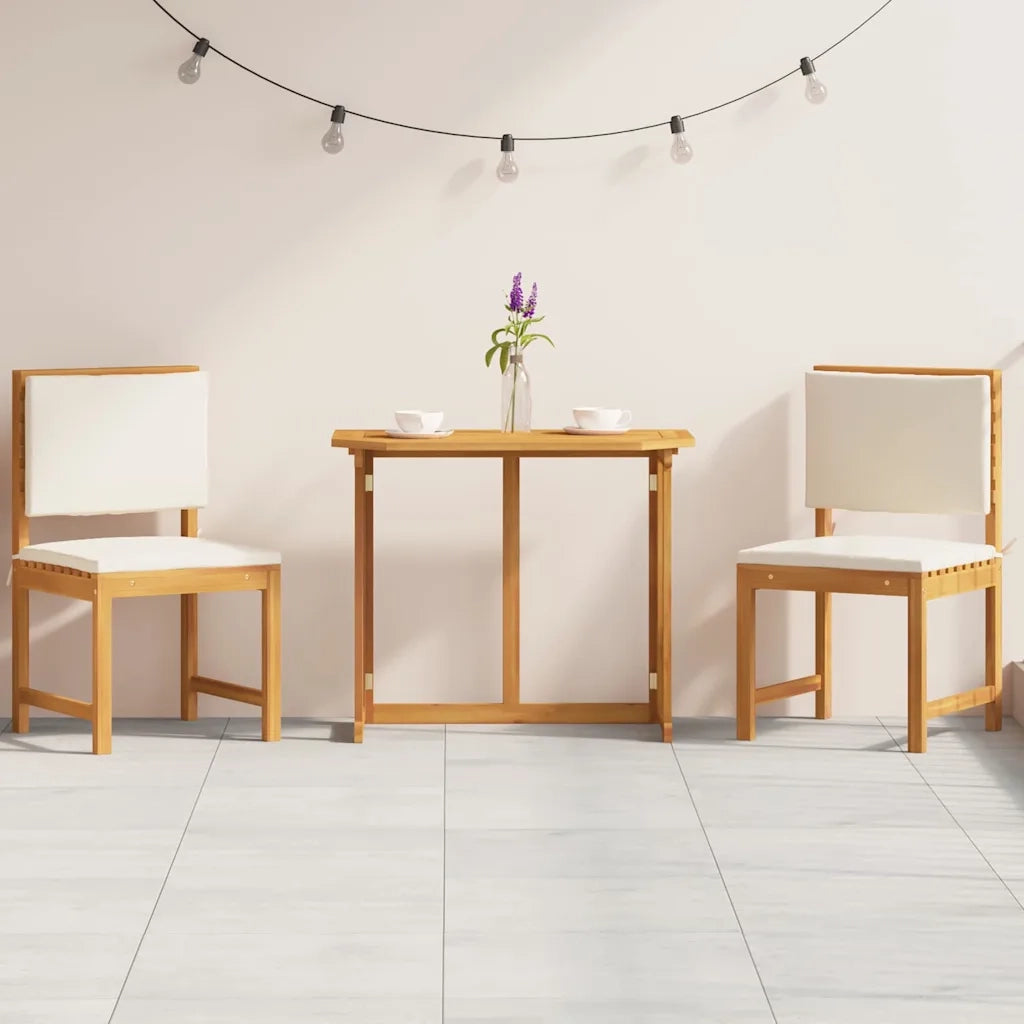 Set Bistro da Giardino 3 pcs Marrone Legno di Acacia Massello 3329111