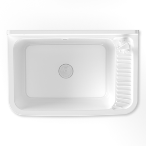 Lavatoio 60x40x25 cm Pilozzo a Parete con Dispenser in Resina Bianco