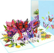 Carta pop-up con farfalle e fiori - Bellezza naturale per compleanno donna/amica