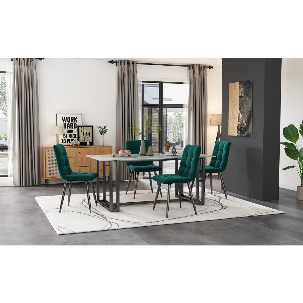 SEDIA da pranzo imbottita 44x41x86 cm verde Set da 4 pezzi