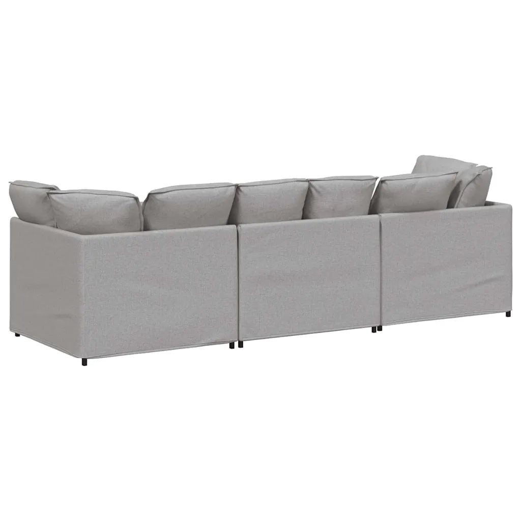 Divano Modulare con Cuscini in Tessuto Grigio Nuvola 3321276