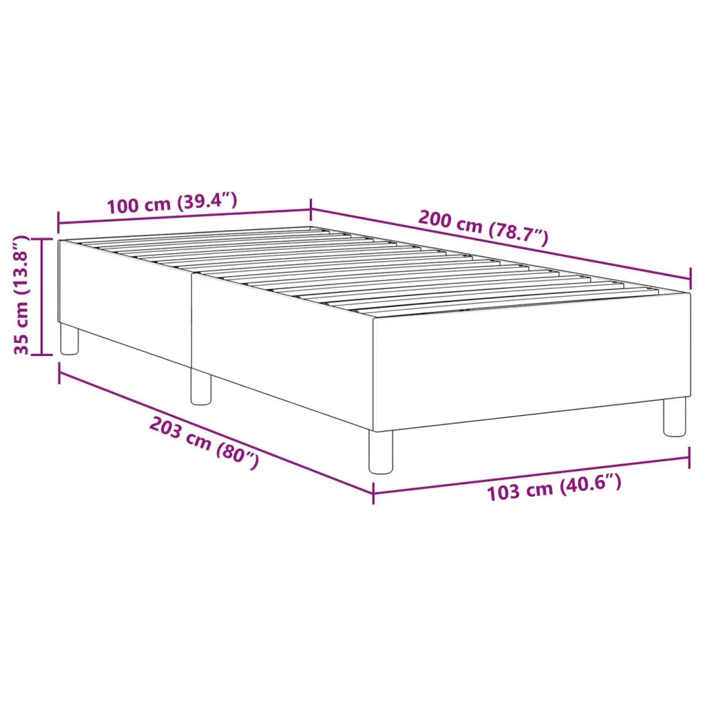 Struttura letto piattaforma-Giroletto-Rete del Letto Grigio scuro 100 x 200 cm