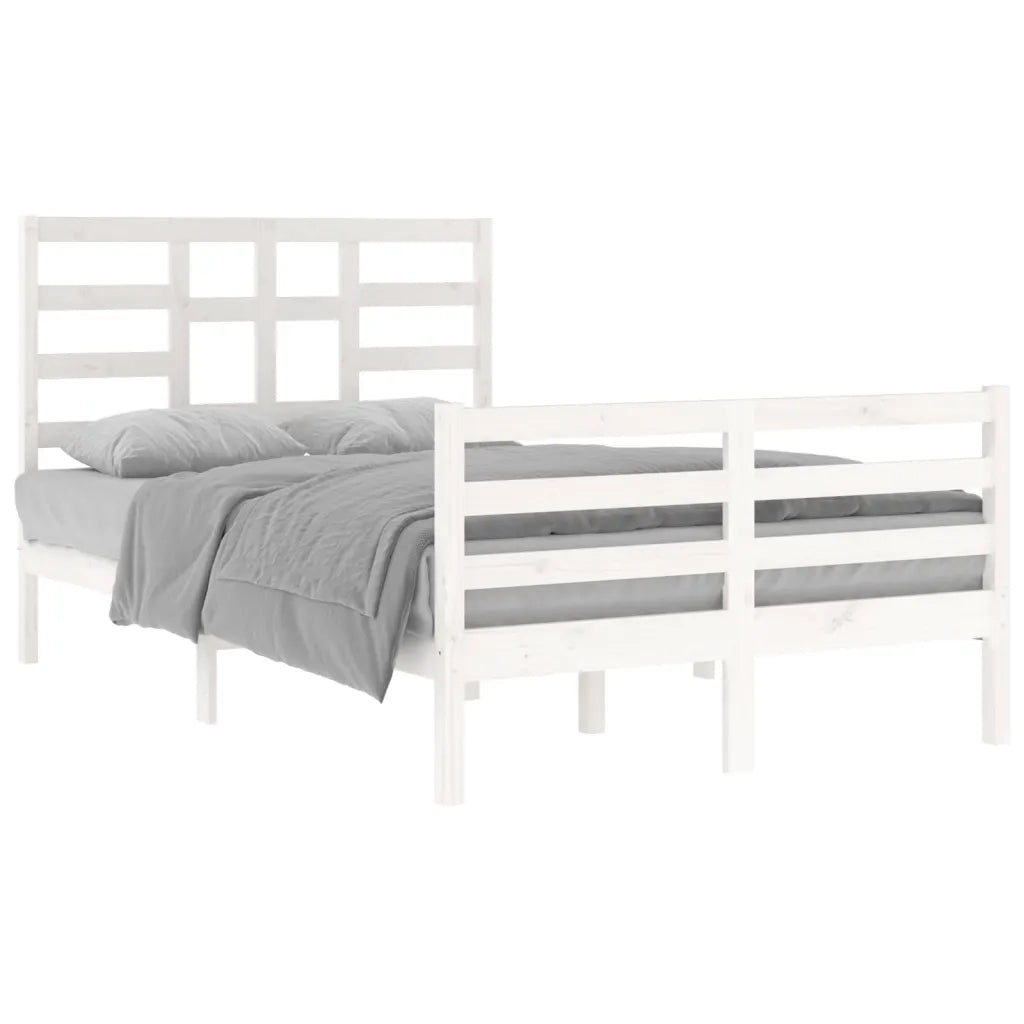 Giroletto-Struttura Letto Bianco in Legno Massello 120x200 cm 519367