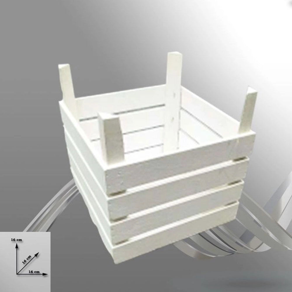 Trade Shop - Cassetta Cassettina Porta Oggetti Legno Quadrata Decorazione 16x16x16 Cm 702109 -