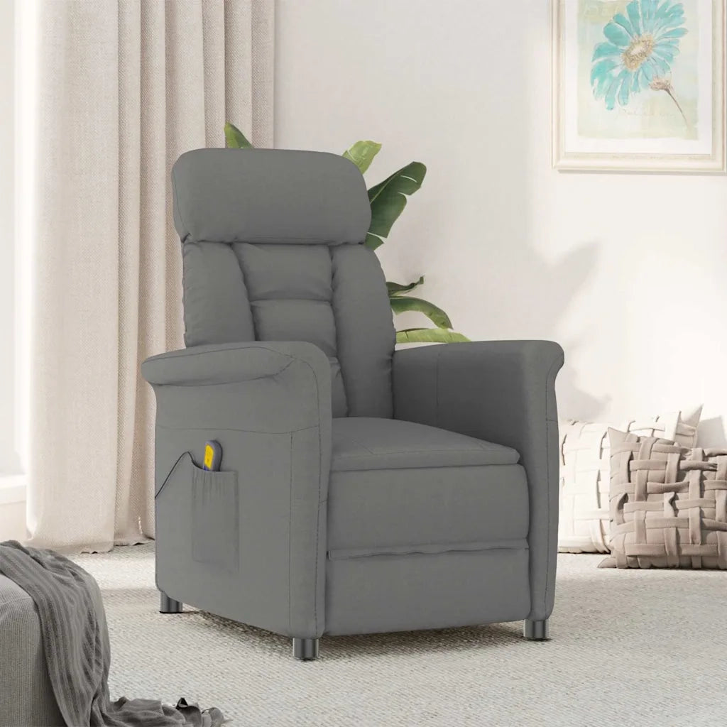 Poltrona | Sedia da massaggio Grigio scuro 96.5 x 70.5 x 95 cm Microfibra