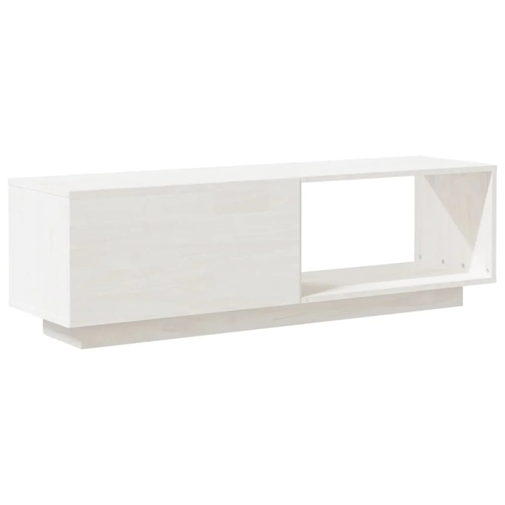 Mobile TV multimediale scaffale TV credenza mobile TV sala da pranzo soggiorno camera da letto 110 x 30 x 33,5 cm legno di pino massiccio bianco 02_0025707