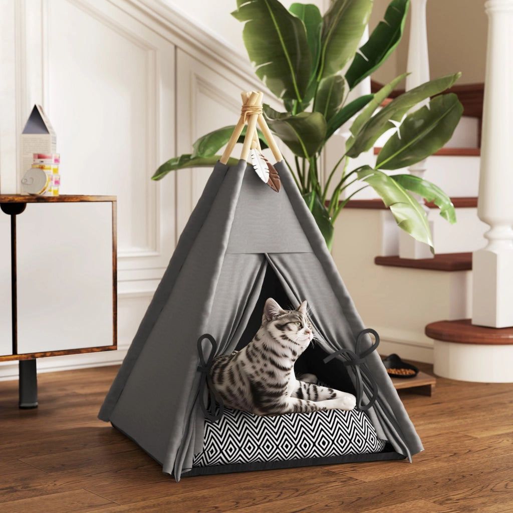 Letto per animali in stile tipi con cuscino ¨C zephmum ¨C grigio