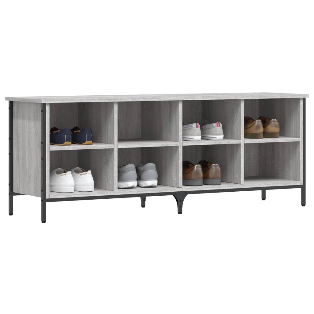 Scarpiera-Scaffale per scarpe Grigio Sonoma 131x35x50 cm in Legno Multistrato